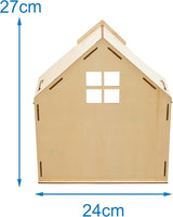 Baker Ross FN199 Byg dit eget trædukkehus - 1 stykke dukkehusbyggesæt til børn Craft Kit