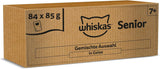 Whiskas Senior 7+ vådfoder blandet udvalg i gelé, 84 poser, 84x85 g (1 stor pakke) - Højkvalitets vådfoder til katte fra 7 år og derover