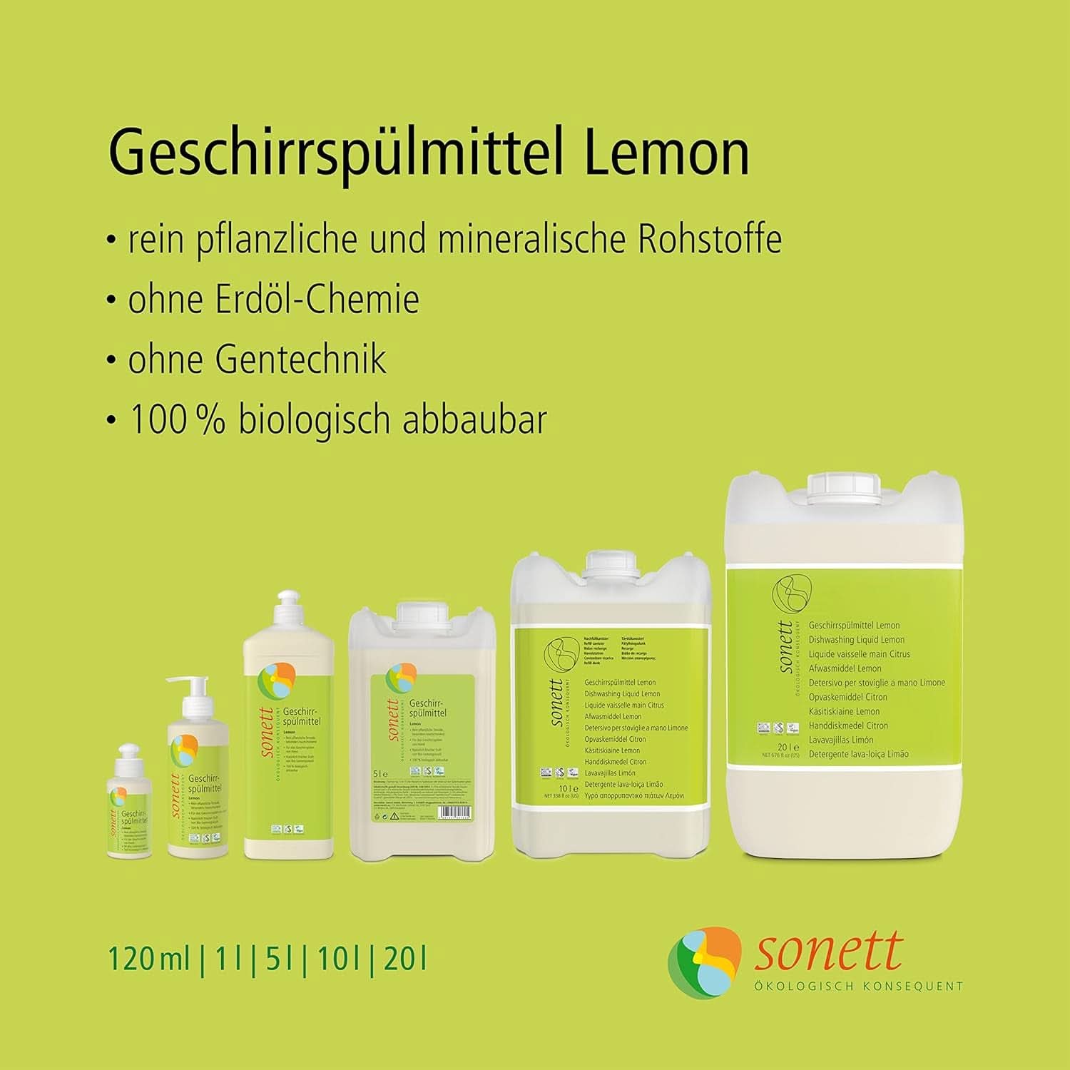 Opvaskemiddel Sonett Lemon Køkkenvaskemidler Naty Shop
