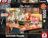 Schmidt Spiele 59919 Hemmeligt puslespil, Ved køkkenbordet, 1.000 brikker, Farverigt, Stort puslespil Naty Shop Standardtitel