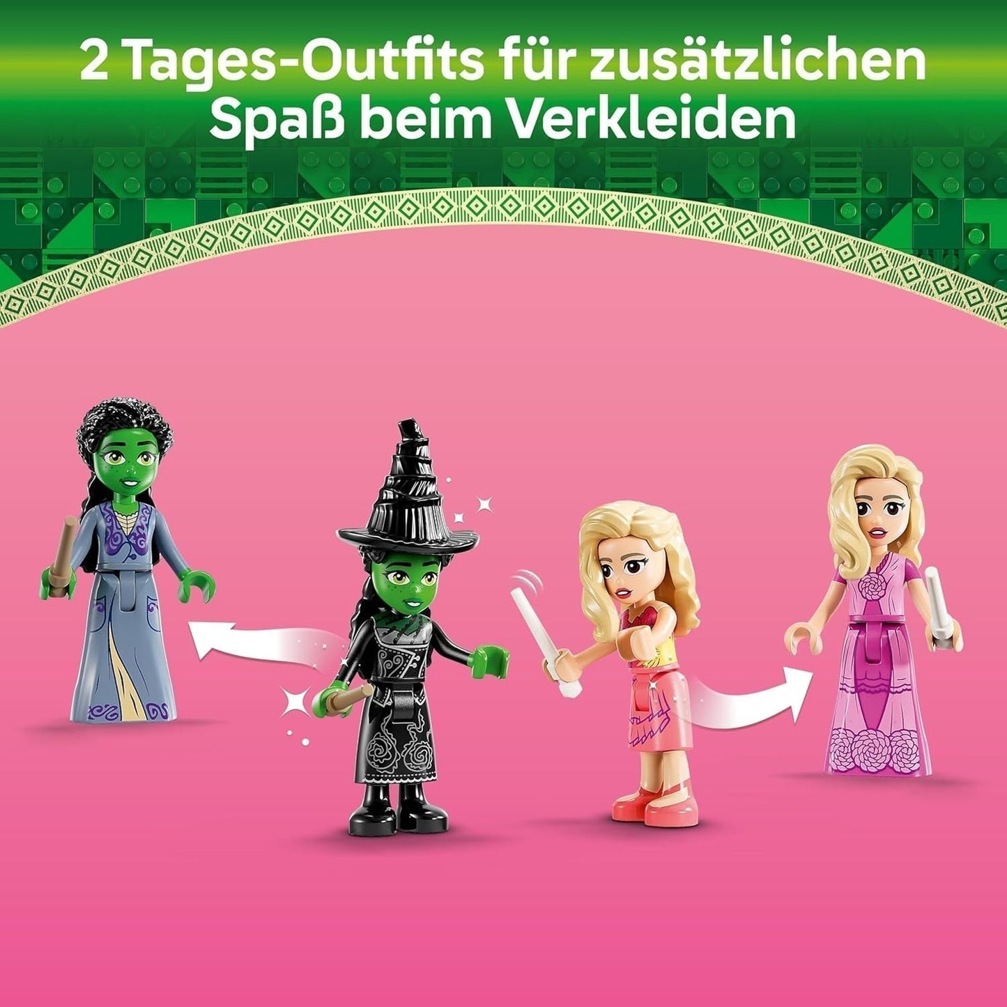 LEGO Wicked Glinda og Elphabas soveværelse - Dukkehus med 2 mini Witches of Oz-dukker, cool tilbehør inklusive blomster og outfits - Kreativt legetøj til piger på 8+ og fans - 75683 Byggesæt Besuche den LEGO-Store