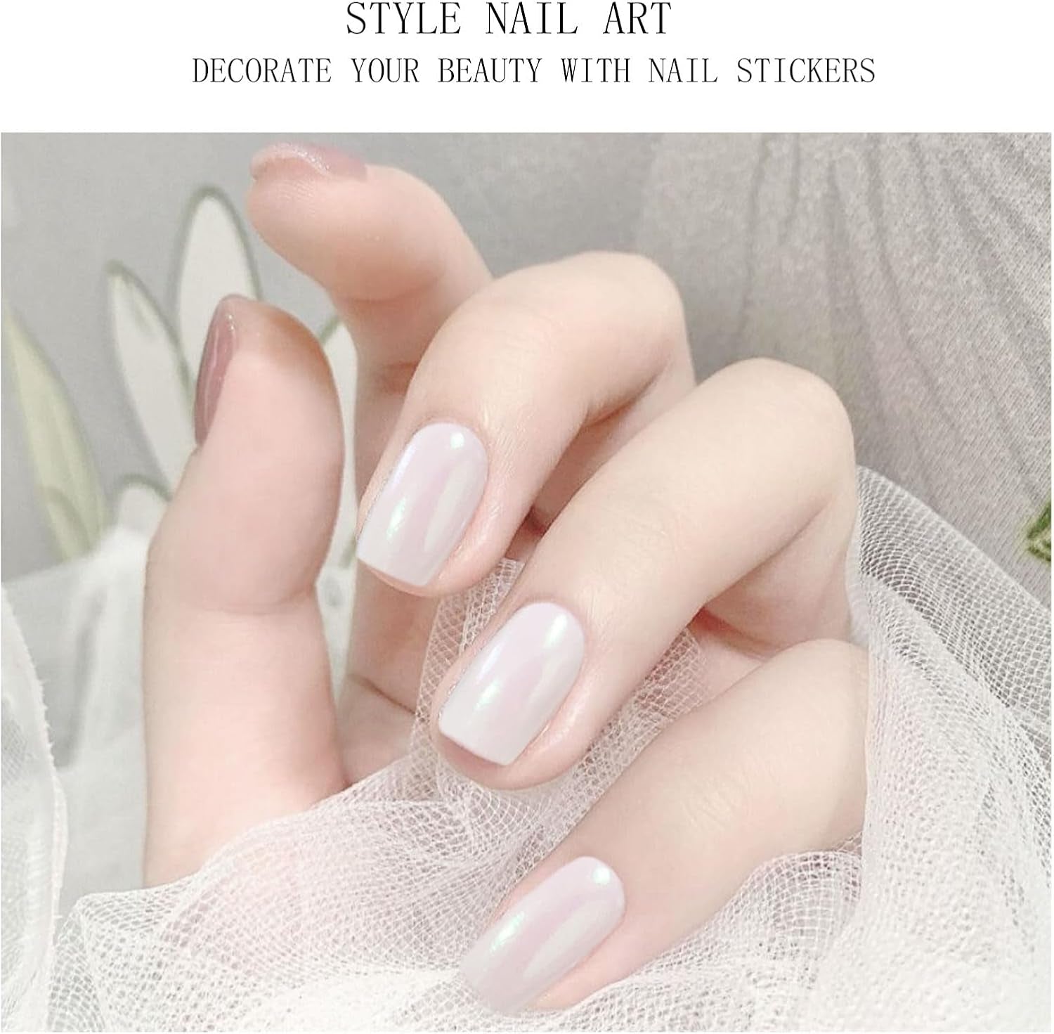 JMEOWIO Neglefolie Glitter Gel Neglefolie Selvklæbende neglemærke UV-hærdende Negledekoration Designtilbehør