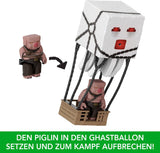 Mattel Minecraft Action Figursæt, Ghast With Fire Attack, Lys, Støj, Starter And Projectile, Piglin Warrior, Inspired By The Movie, JFB69 Actionfigurer Naty Shop