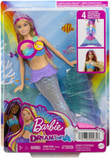 Barbie Dreamtopia Magic Light Havfruedukke med blondt hår, Barbiedukke med Havfruehale, Velegnet som gave til børn fra 3 år og opefter, HDJ36