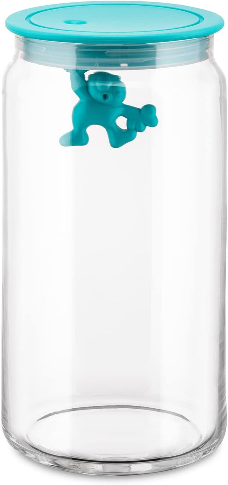Alessi "Gianni" køkkenkrukke i glas med forseglet låg Termoplastisk harpiks Sort 27,5 x 13,5 x 28 cm Madopbevaringskasser Naty Shop Lyseblå 15 X 13 X 15 cm