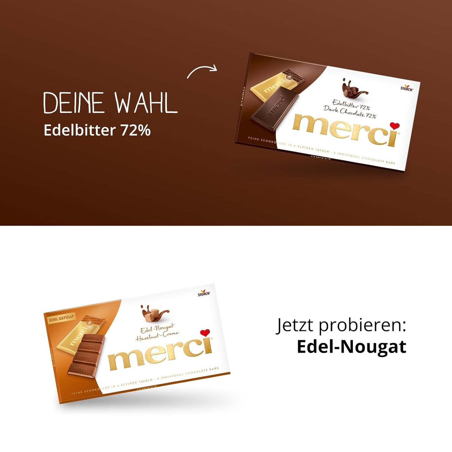 Mørke chokoladebarer 72% – 5 x 100 g – De fineste mørke chokoladefirkanter – Chokolade pakket ind i guldfolie