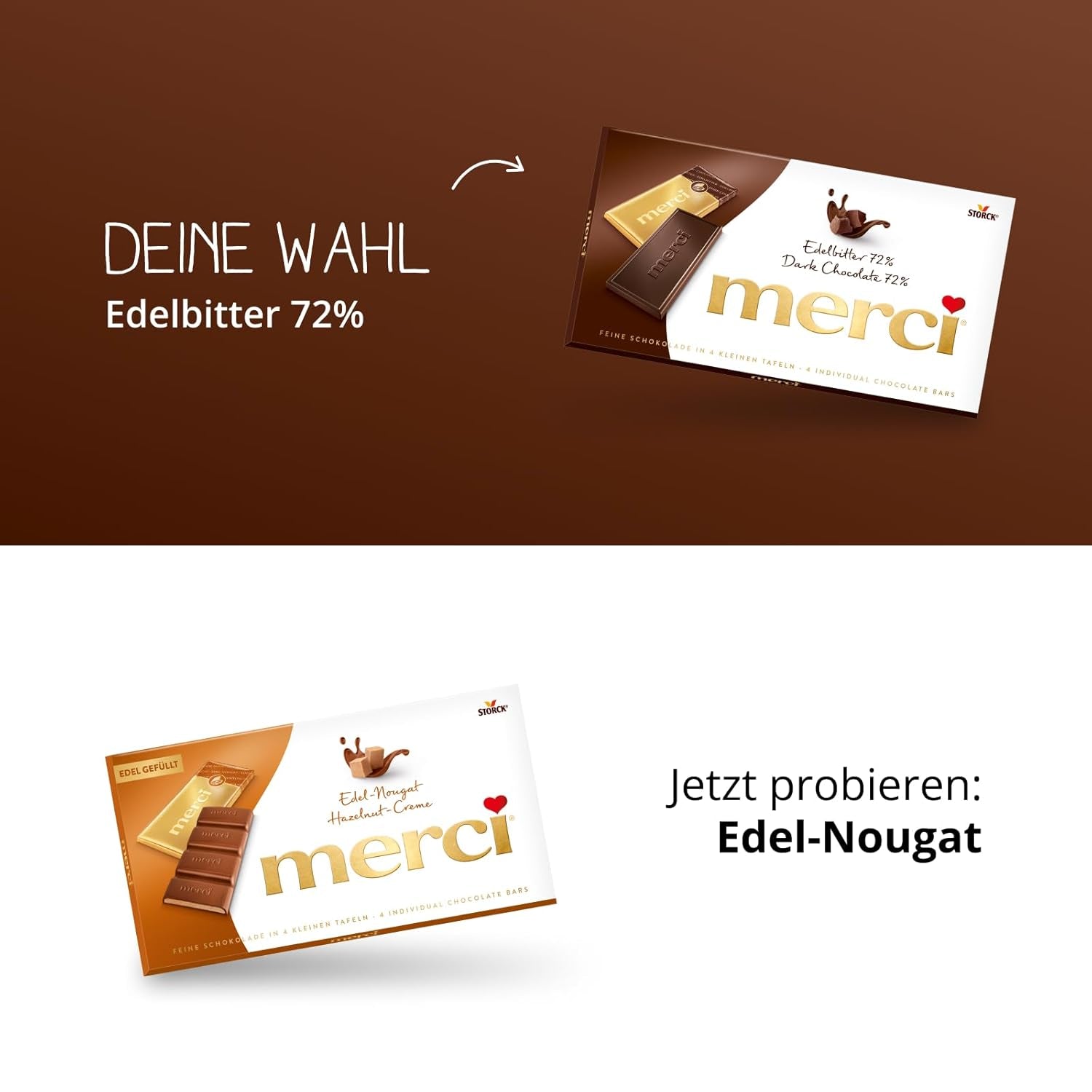 Mørke chokoladebarer 72% – 5 x 100 g – De fineste mørke chokoladefirkanter – Chokolade pakket ind i guldfolie
