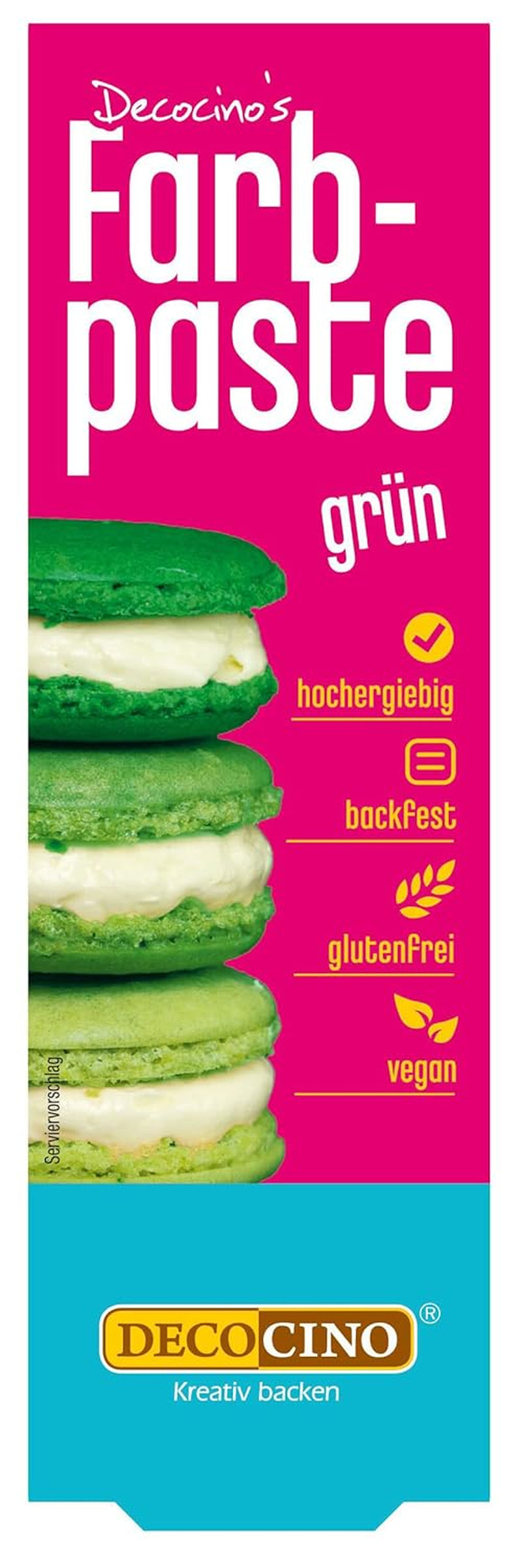 DECOCINO pink farvepasta - 20 g - Madfarve, ideel til farvning af kager, fondant og cremer - Fri for azofedtsyrer og gluten