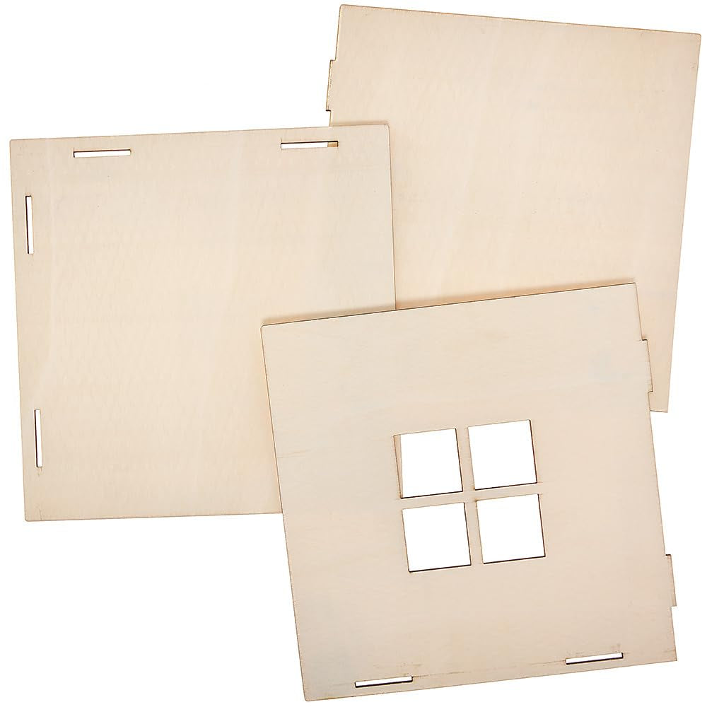 Baker Ross FN255 Mini Trædukkehussæt - 1 stykke dukkehussæt til børn DIY Craft Kit