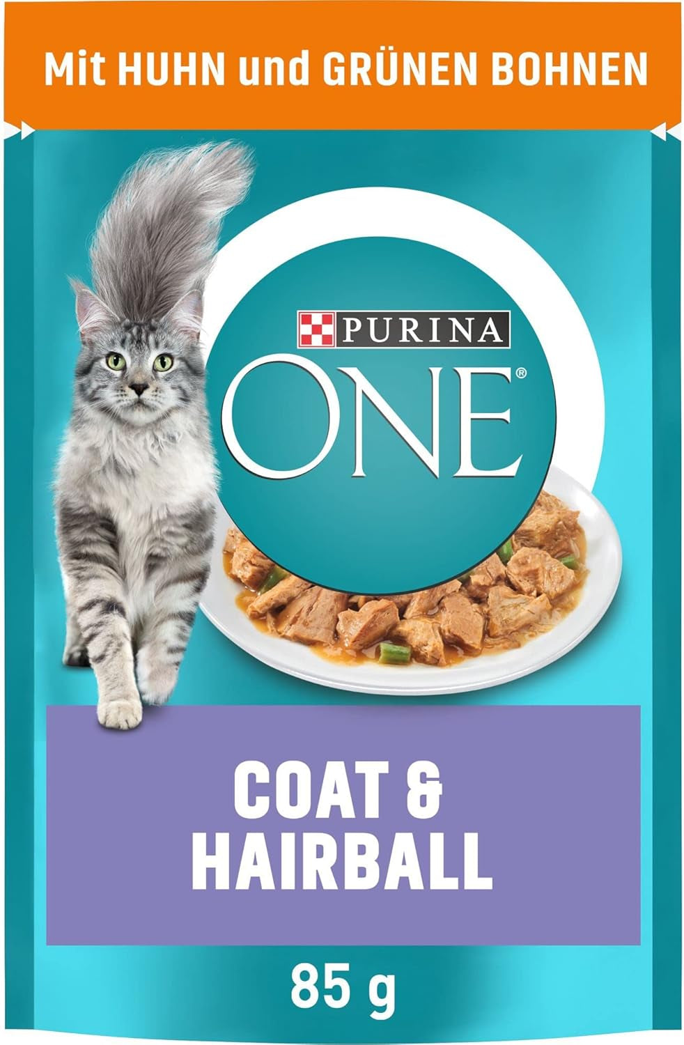 PURINA ONE pels og hårbold våd kattefoder i sauce med kylling, pakke med 26 (26 x 85 g)
