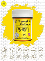 Madfarve Sugarflair Max Concentrated Yellow Ekstra, højkoncentreret madfarve til marcipan og fondant, pastafarve Max Concentrate - 42 g