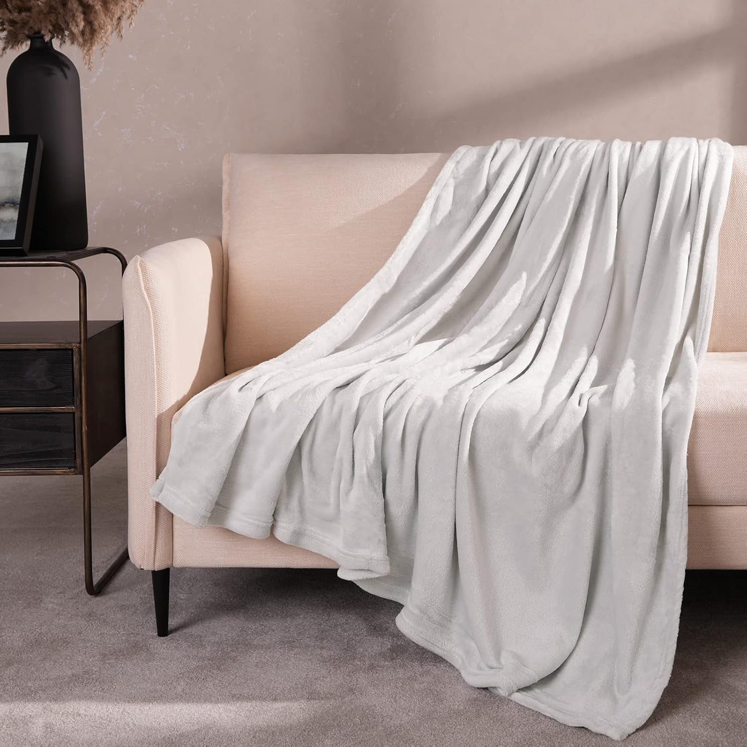 Brentfords ultrabløde fleece sengetæppe, sølvgrå, stor dobbeltseng - 150 X 200 cm senge og tæpper Beuche den Brentfords-Store