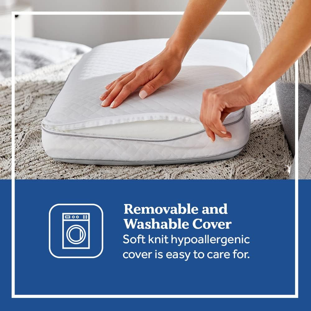 Sealy Essentials Memory Foam Pillow Standard White 2 Piece Naty Shop Standard Puder