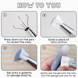 100 Stück Nail Art Schwamm Mit Metallgreifer, Sponge Brush Applicator, Sponge Nagel Pinsel, Nageldesign Zubehör Schwammpinsel, Verwendet, Um Eine Varavländ Von Gradient Nail Art Patterns Zu Ersetlen
