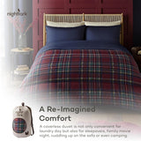 Night Lark Dyne- og Pudebetræk Sæt, 10,5 tom, Enkelt, Klassisk Rød Tartan, Luksus sengetøj, Hypoallergenisk, Maskinvaskbare Dyner og Dyner Naty Shop
