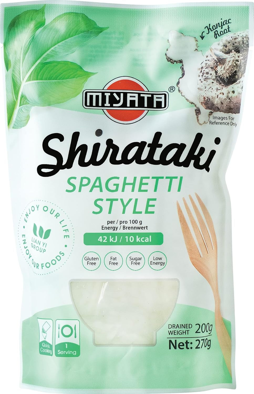 Miyata Shirataki Udon Nudler Konjac-melpakke med 6 (6 x 270 g)