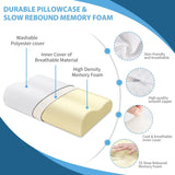 Findigit Health Pude, Memory Foam Pude, Ortopædisk nakkestøttepude til side- og rygsover, Ergonomisk cervikal rygsøjlepude (60 X 35 X 11/9 cm) Cervikal ortopædiske puder Naty Shop