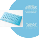 Genius Eazzzy skumpude 40X80 Cm højde 10Cm - Nakkestøttepude med 2 graders hårdhed + kølende gelskum - Sovepude til side-, ryg- og mavesovere mod nakkesmerter, polyester Naty Shop standardpuder