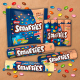 Nestlé SMARTIES Multipack, lille rulle, chokoladefarvede linser, ideel til børnefødselsdage, naturlige farver, sekskantet rulle, pakke med 12 (12x (4 x 34g))