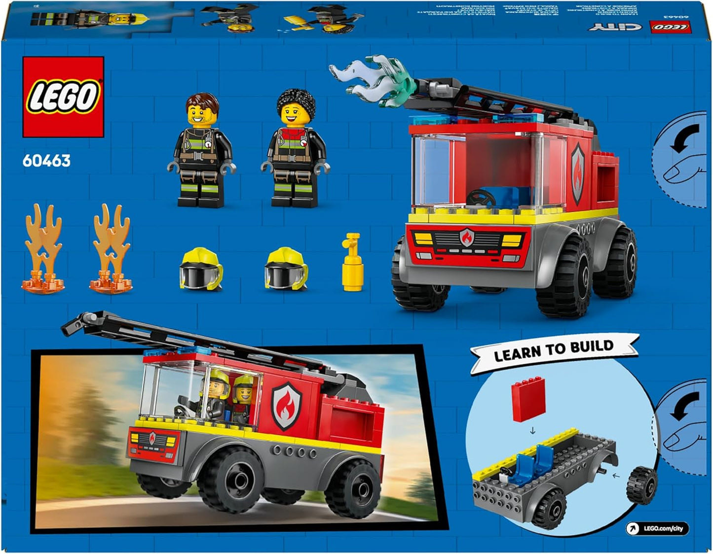 LEGO City Brandstigevogn - Legetøjsbrandbil med 2 brandmandsminifigurer til drenge og piger fra 4 år - pædagogisk legetøj - gave til førskolebørn 60463 Byggesæt Besuche den LEGO-Store