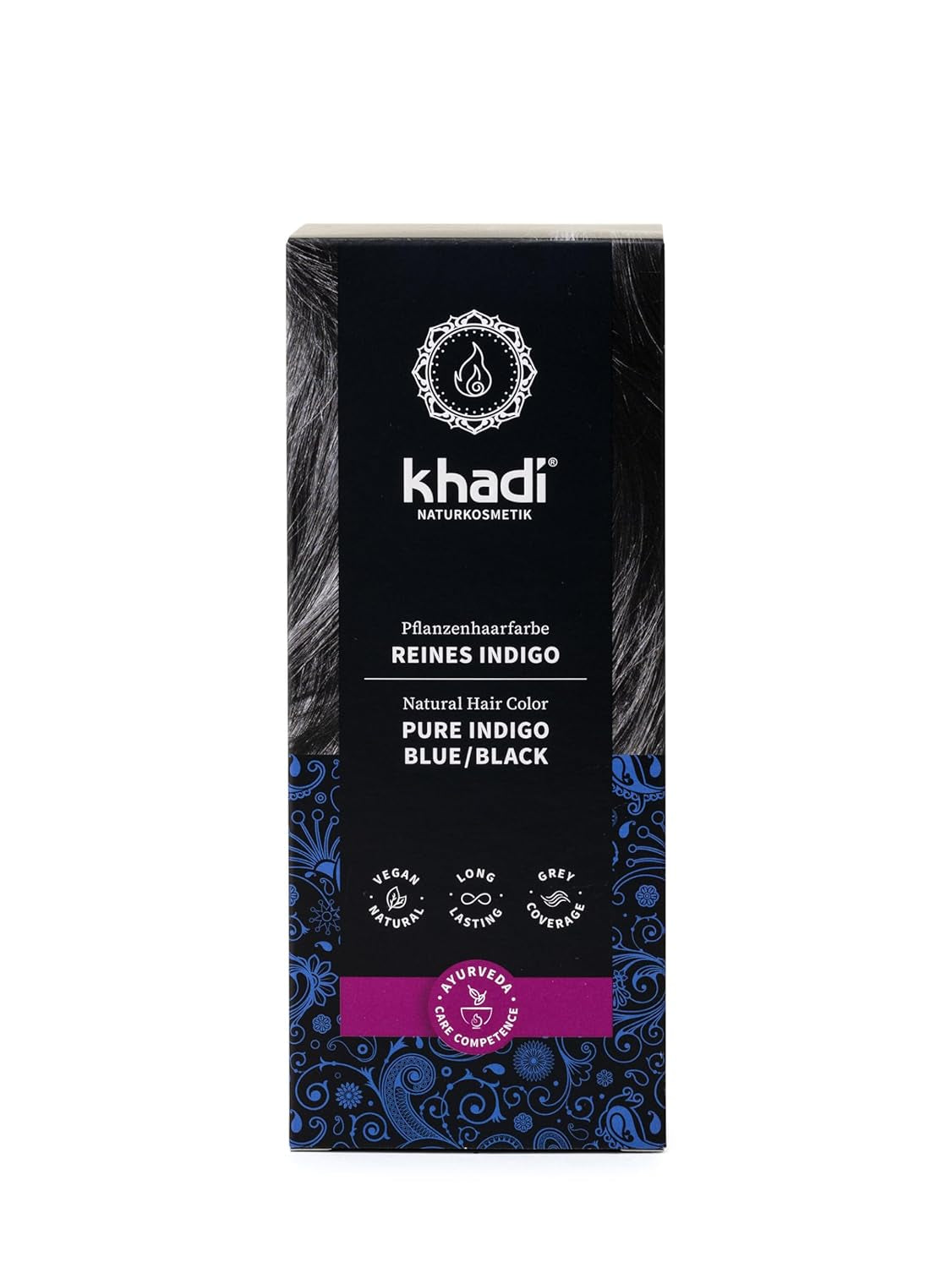 khadi GOLDBRAUN Urtehårfarve Lys ravgul til blød og skinnende gyldenbrun hårfarve 100 % naturlig urtehårfarve Naturlig og vegansk certificeret naturlig kosmetik 100 g Naty Shop Pure Indigo Hårfarve 100G (1 pakke) Enkelt