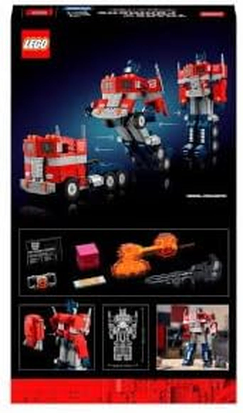 LEGO 10302 Ikoner Optimus Prime Sæt, 2-i-1 robotfigur- og modellastbil, Transformers Legetøjsmodelsæt til voksne, fødselsdags- eller julegave til mænd, kvinder, hende og ham byggesæt Besuche den LEGO-Store