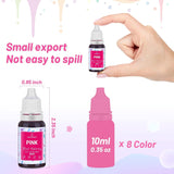 Madfarve 8x10ml - Højkoncentreret flydende madfarvesæt til bagning, kager, småkager, frosting, macarons, fondant - Levende madfarve til gør-det-selv-sæber, slim, håndværk