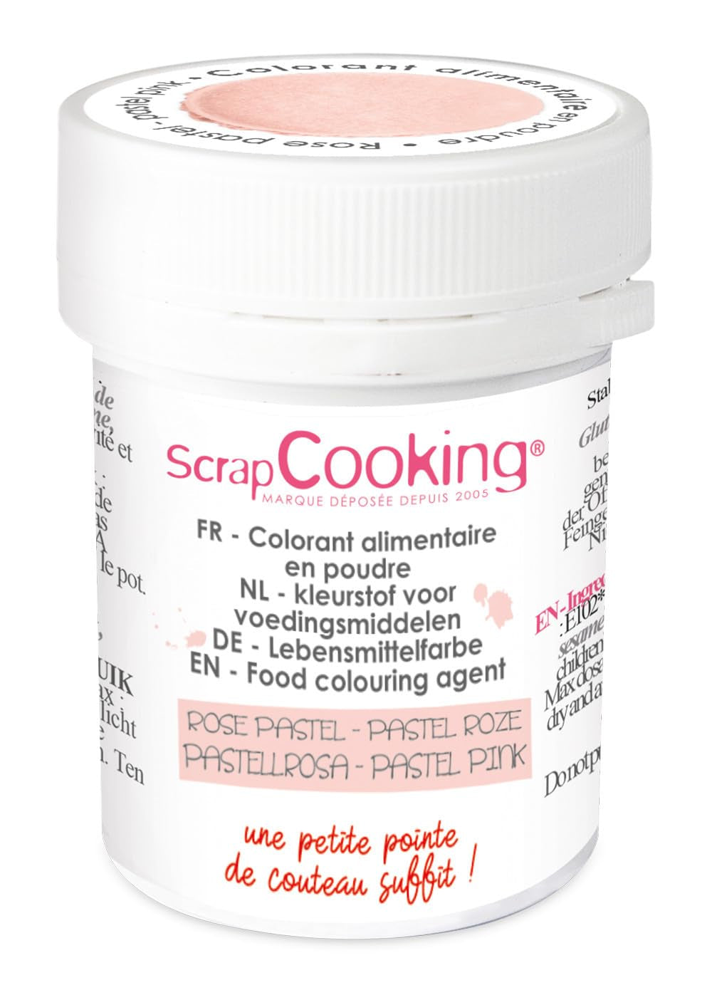 Scrapcooking - Pastel pink kunstig farvepulver 5 g