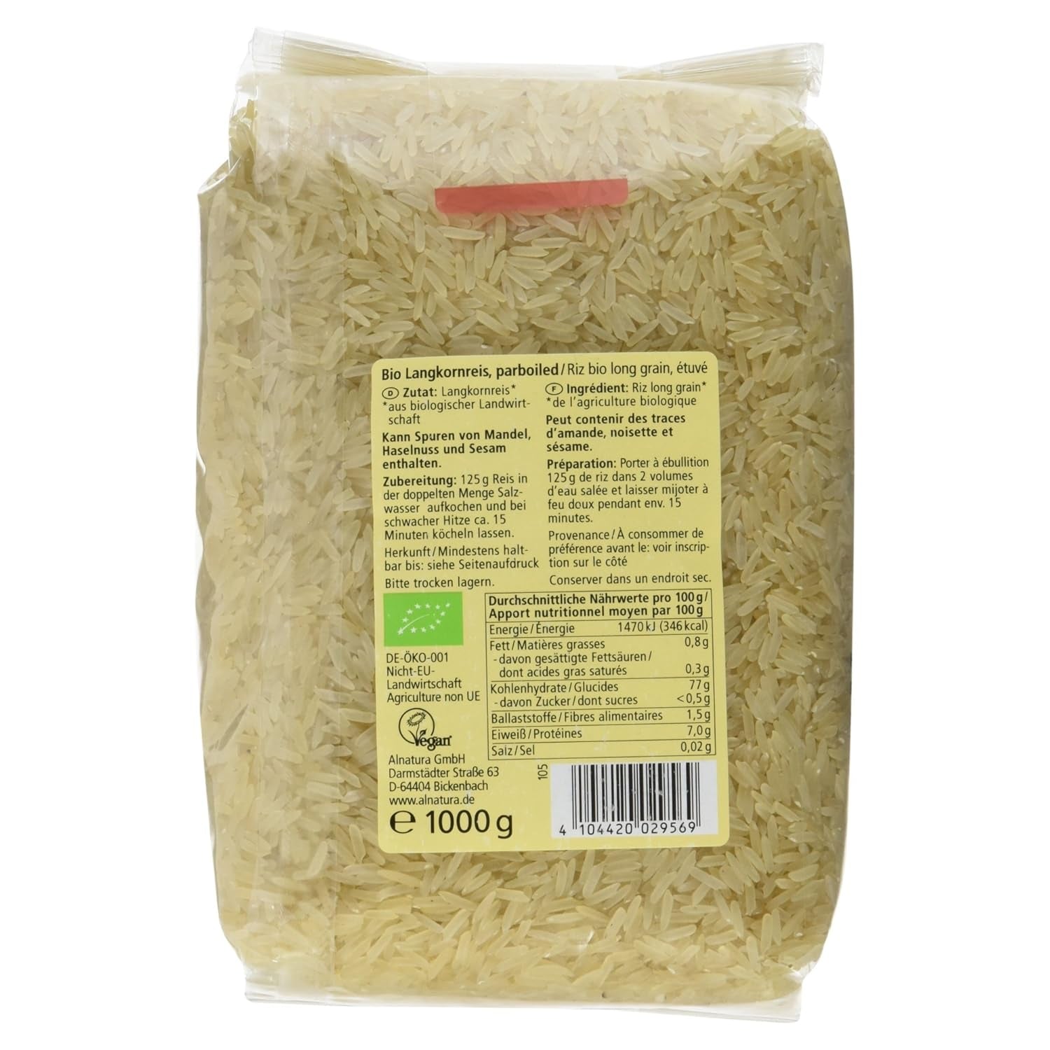 Økologisk Langkornreis Parboiled, 1 kg