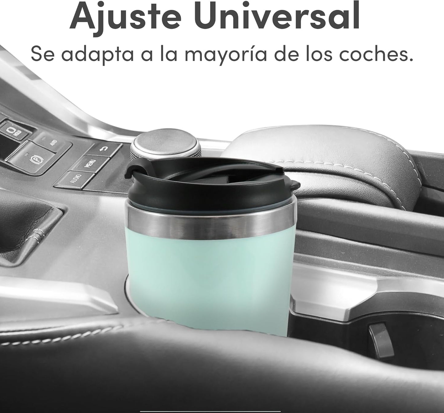 EHC113M# Kompakt personlig enkeltservefilter espressomaskine med rejsetermisk krus i rustfrit stål inde i malet kaffe Genanvendeligt filter Mintgrønt 400 ml