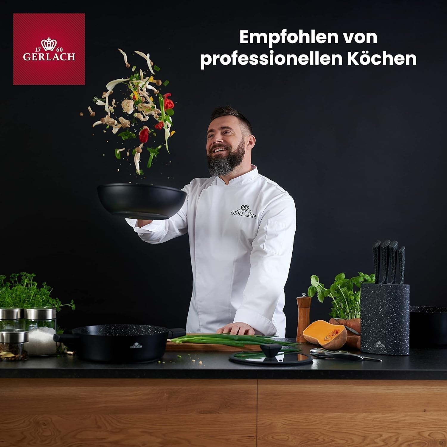 Gerlach Flow Besteck-Set 6 Personen Spülmaschinenfest Essbesteck Besteck Aus Edelstahl Messer Gabel Löffel Teelöffel Tafelbesteck Rostfrei 24 Stk, Silberglänzend Kitchen Naty Shop