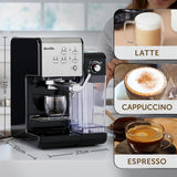 Espresso Breville Prima Latte II | Latte og cappuccino maskine | Professionel pumpe med 15 bar og mælkeskummer | Sølv [VCF108X]