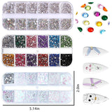4200 stykker Nail Art Rhinestones, 36 farver Glittersten, Negledekorationssten til Nail Art Accessories og Rhinestones Klar krystal med Rhinestone Selection Pincet og Scoring Pen