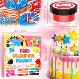 Pulverfarvesæt til madlavning - 4x5 g koncentreret madfarve til fondant, smørcreme, livlig madfarve til bagning, kagepynt, farvning af påskeæg, macarons, All Hallows' Day