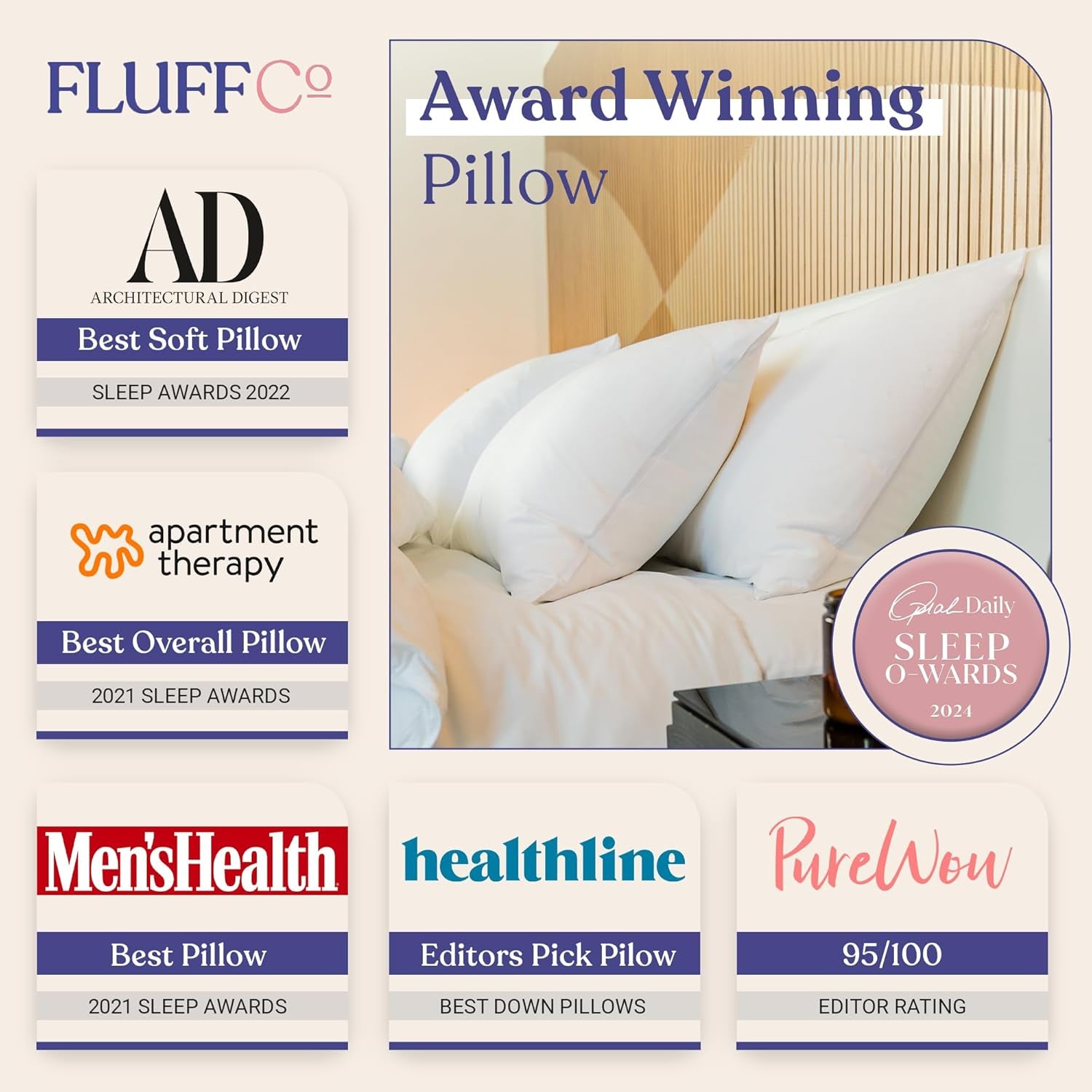 Fluffco Down Alternativ Pude Standard Pude Til Sove Queen Pude Seng Pude Side Sleeper Pude Kølepude Hotel Pude Nakkepude Rejsepude (Standard Fast) Standard Puder Naty Shop