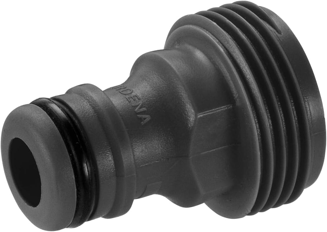 Adapter til Gardena-apparater: Tilslutning til det originale Gardena-system til vandingsapparater med indvendigt gevind, egnet til 26,5 mm gevind (G 3/4"), i æske (2921-20), Sort