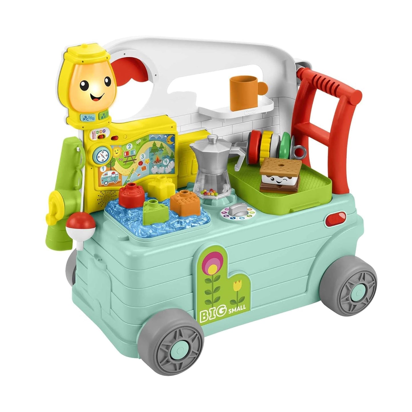 Fisher-Price - Grin og lær Camper 3-i-1 Småbørns push-legetøj og musikaktivitetscenter Babylegetøj 9-36 måneder HCK51 Babylegetøj Naty Shop Standardtitel