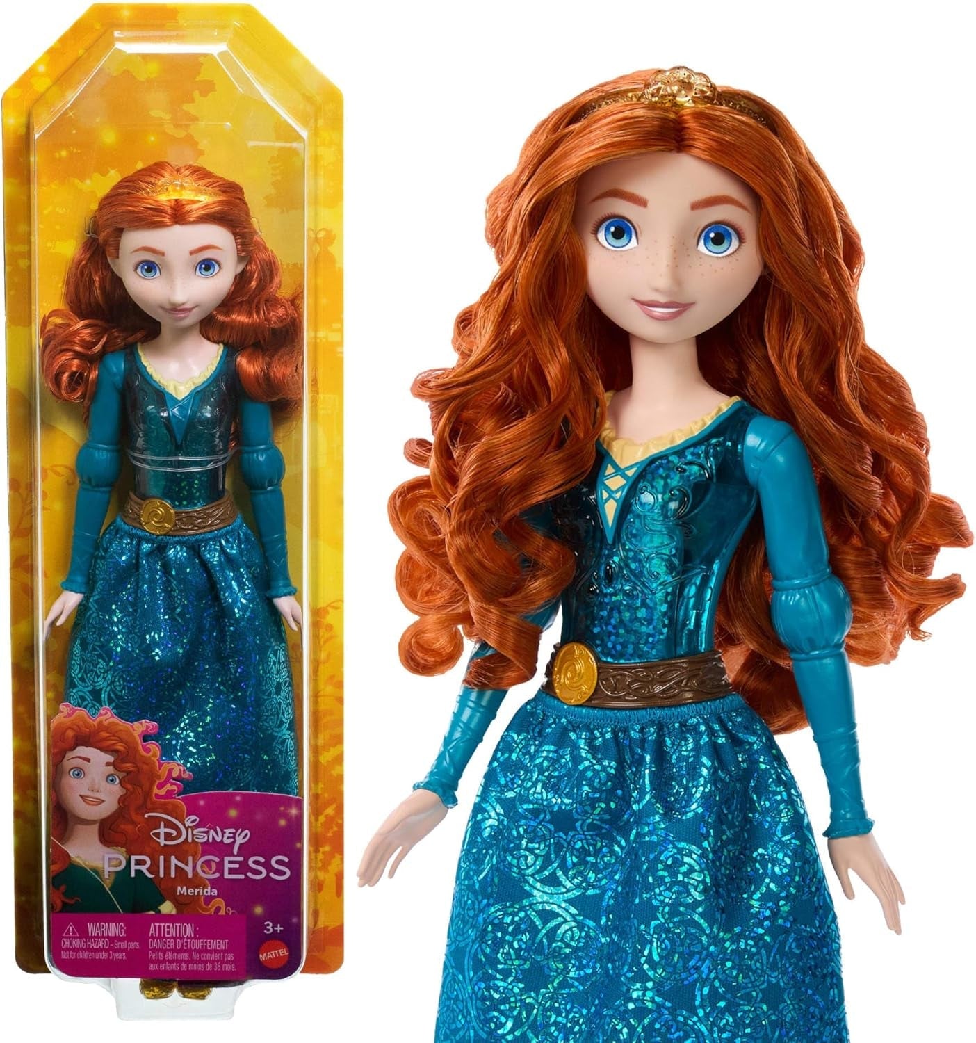 Mattel Disney Princess Toy Merida håndlavet dukke med glitrende tøj og tilbehør Inspireret af Disney og Pixar Movie Kids Gift HLW13