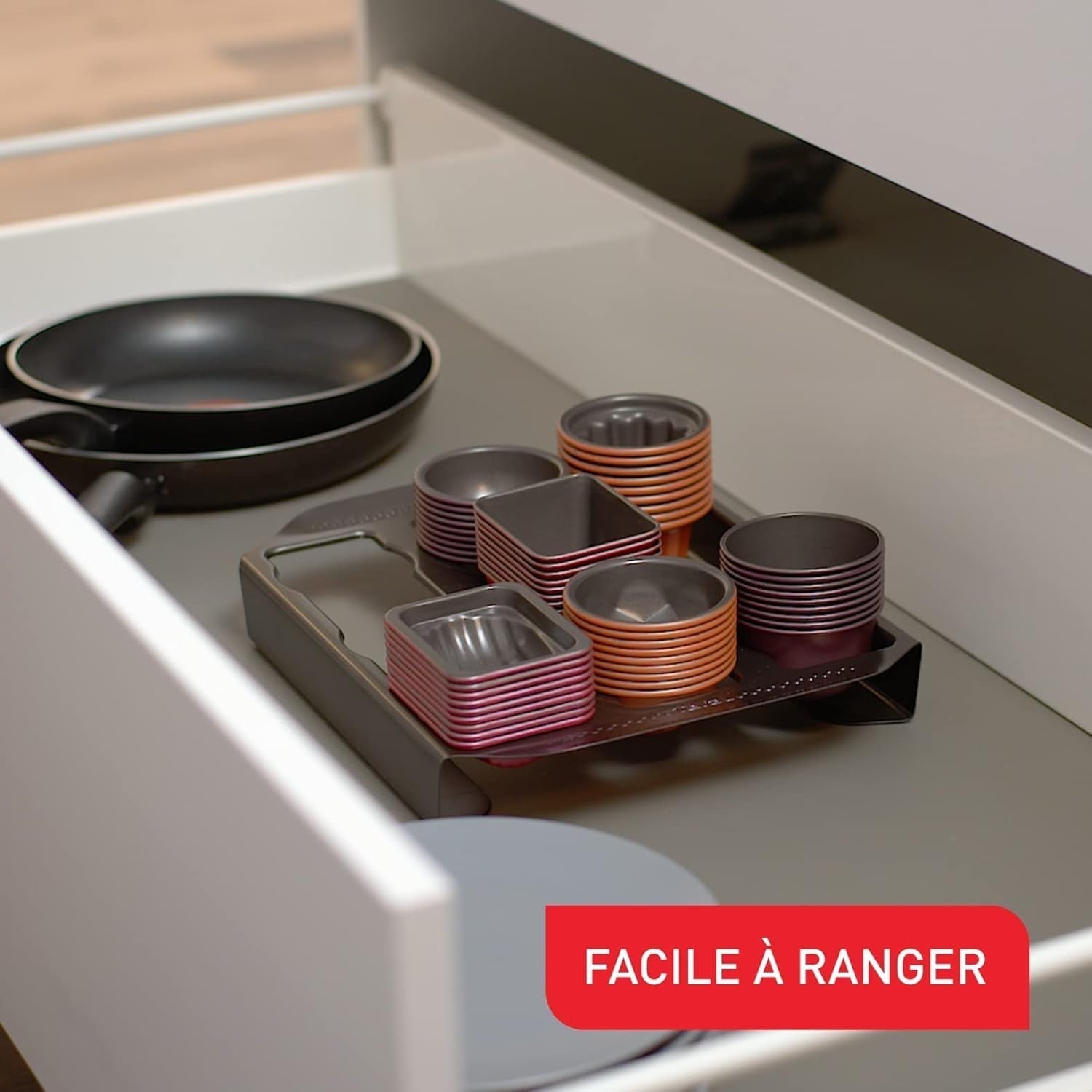 Tefal Creabake J3089304 3 Stück Brioche-Backform Antihaft-Beschichtung, Leicht Entnehmbar, Stapelbar, Einfache Austellung, Backform Forme og bageplader Naty Shop