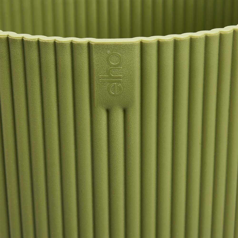 elho Vibes Fold Bowl 25 - Indendørs urtepotter - 100% genbrugsplast - Ø 24,9 x H 12,1 cm - Grøn/Ferngrün