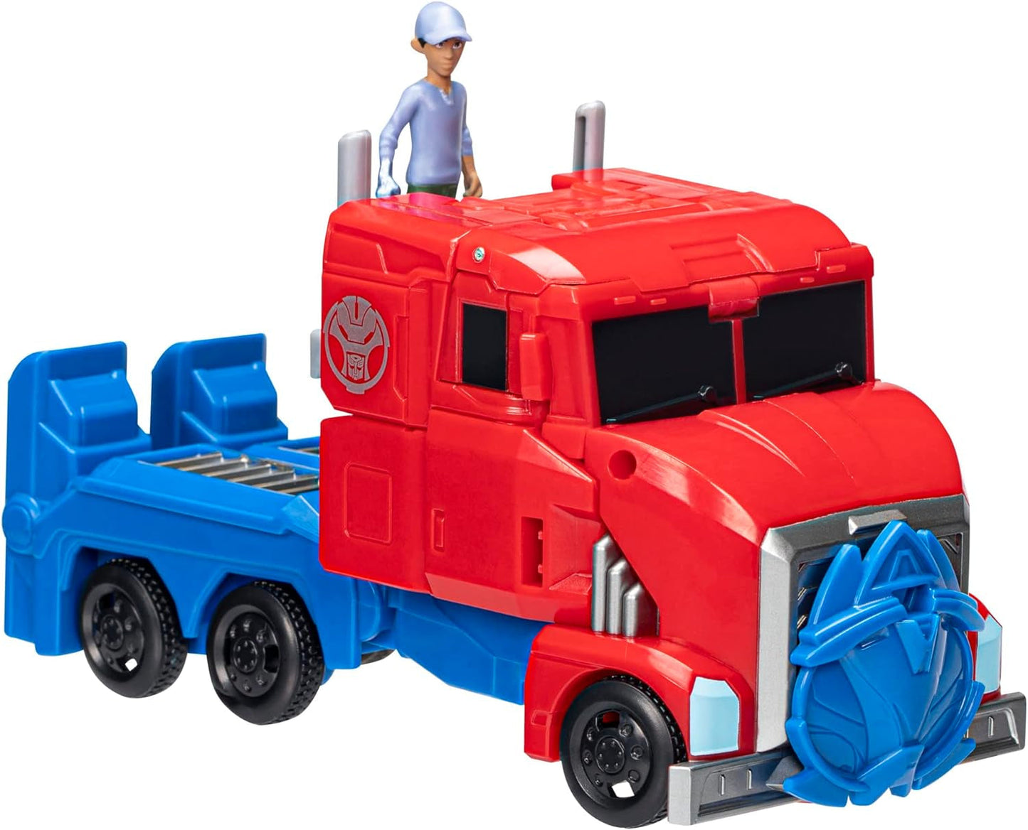 Transformers Earthspark Spin Changer Optimus Prime Figur (20 cm) med Robby Malto Figur (5 cm) fra 6 Action Figures Naty Shop
