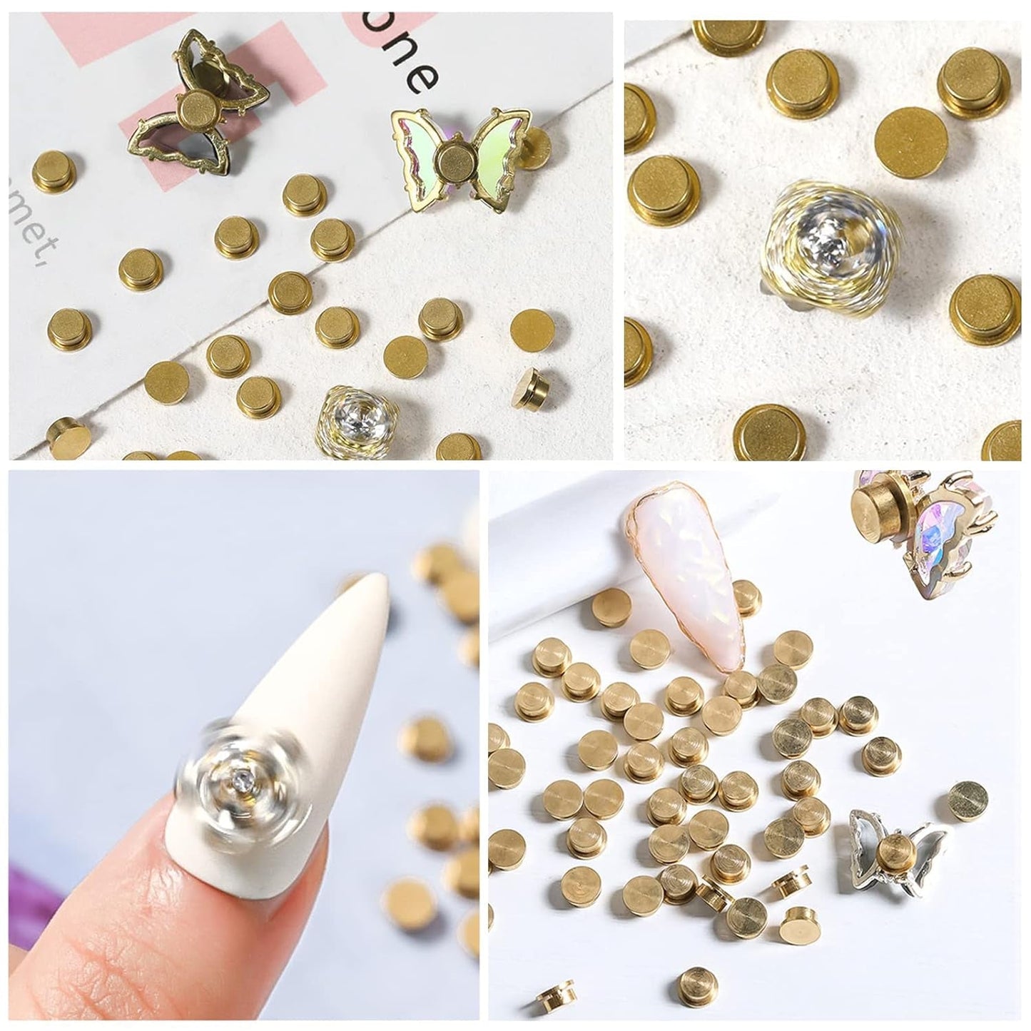 Nail Art Roterende Charm, 20 Stück Spinning Nail Charms Nail Rotating Bearing Für Nail Art Design DIY Crafting Schmuck Zubehör