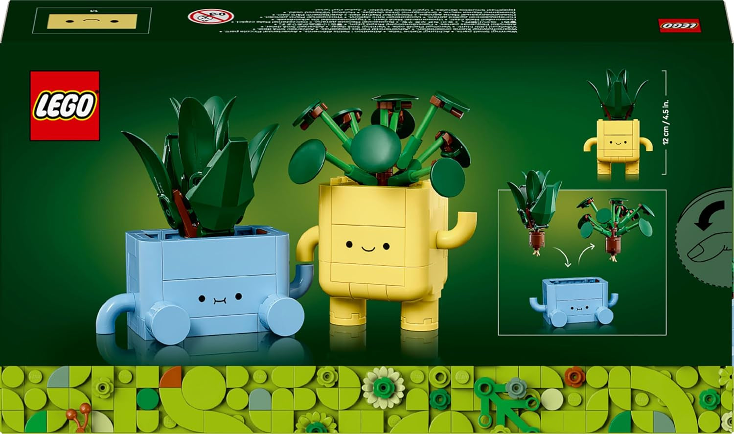LEGO Botanicals Happy Plants - DIY sæt til børn med 2 kunstige blomster og 2 farverige urtepotter med tegneserieansigter - Gaveidé til piger fra 9 år - 10349 Besuche byggesæt den LEGO-Store