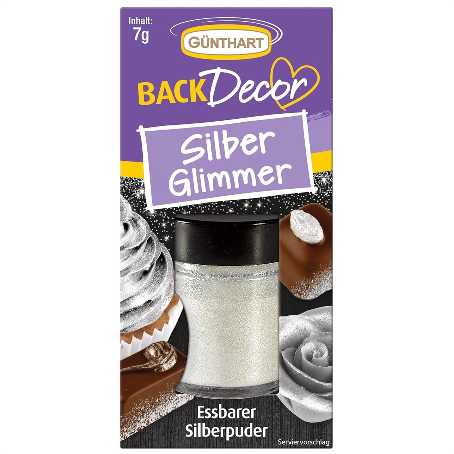 Günthart Backdecor Gold Powder - Spiselig Glitter, Madfarvepulver, Drink Glitter - Lille Glitter med Guldstøv til Bageentusiaster, 1 Pakke (1 x 7g)