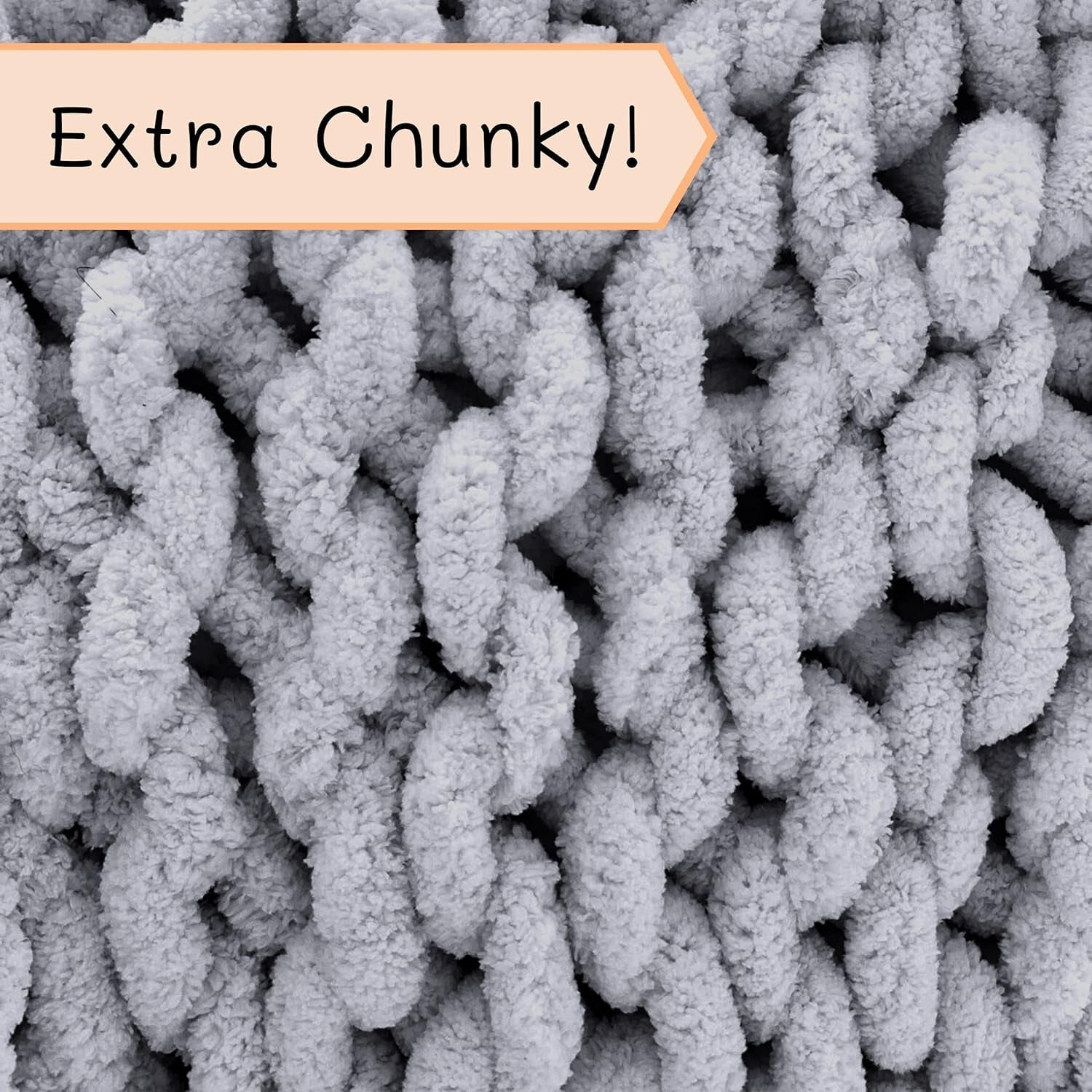 Chunky strikket tæppe, plaid, 100% håndstrikket med jumbo chenille garn (127 X 152,4 Cm, lilla grå) Senge og tæpper Adyrescia