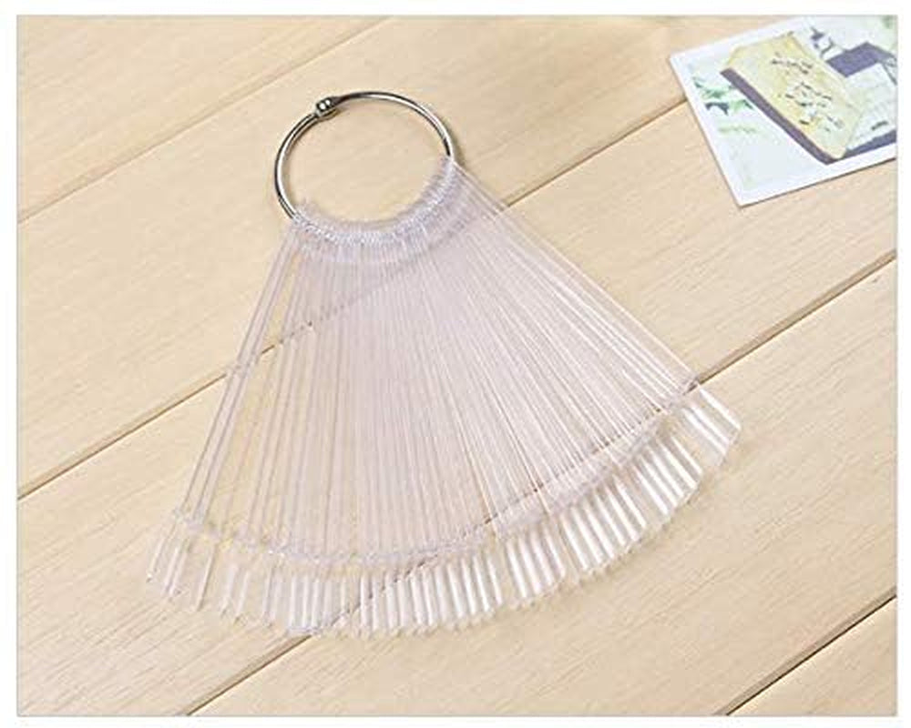 50 stk. Nail Art Tip ringe, farve klare plader, neglelak Display Ring Sticks, Negle Salon Practice, Nail Tip Display til DIY Nail Art Display og Practice