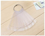 50 stk. Nail Art Tip ringe, farve klare plader, neglelak Display Ring Sticks, Negle Salon Practice, Nail Tip Display til DIY Nail Art Display og Practice