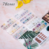 7 Boxen Strasssteine ​​​​Nägel, Nail Art Kit Strass Nagelglitzer Pailletter Nagel-Edelsteinen Kristalle Perlen Diamanten Metall Nieten Für DIY Dekoration Nageldesign (Multicolor)
