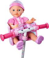 Simba 105560018 - Nyfødt cykelsæde med bælte, dukketilbehør, stofsæde, sikkerhedssele, velcrostyr, til 30-43 cm dukker, 3+