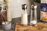 blomus -MACCHIATO- Glassukker- og flødesæt, kapacitet 180ml, låg i rustfrit stål, til te og kaffe, håndværk af høj kvalitet, eksklusivt udseende (H/B/D: 17 x 5,4 x 5,4 cm, Transparent, 63510)